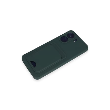 Redmi 13c Kılıf Kelvin Kartvizitli Silikon - Koyu Yeşil