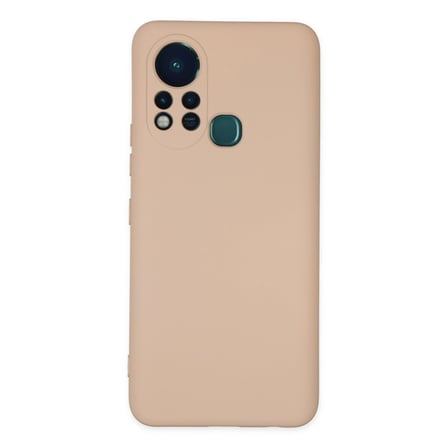 İnfinix Hot 11s Kılıf Nano İçi Kadife Silikon - Pudra