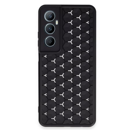 Realme C65 Kılıf Petek Silikon Kapak - Siyah