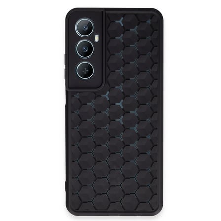 Realme C65 Kılıf Petek Silikon Kapak - Siyah