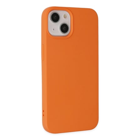 İphone 14 Plus Kılıf Nano İçi Kadife Silikon - Turuncu