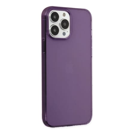 İphone 14 Pro Kılıf Pc Sert Şeffaf Kapak - Mor