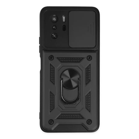 Poco X3 Gt Kılıf Pars Lens Yüzüklü Silikon - Siyah