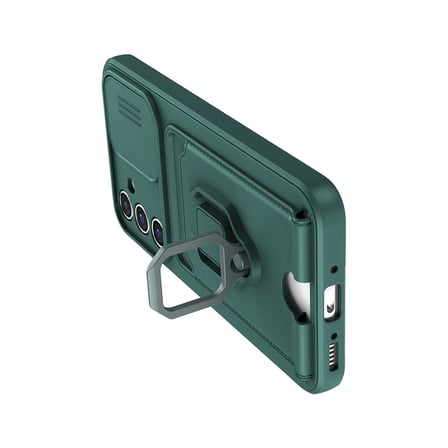 Samsung Galaxy A26 Kılıf Zuma Kartvizitli Yüzüklü Silikon - Yeşil