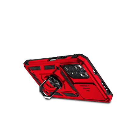 Redmi Note 11 Pro Kılıf Pars Lens Yüzüklü Silikon - Kırmızı