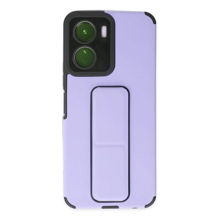Vivo Y16 Kılıf Mega Standlı Silikon - Lila