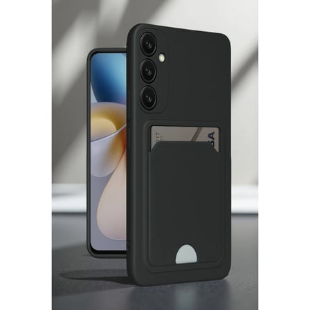 Samsung Galaxy A16 5g Kılıf Kelvin Kartvizitli Silikon - Siyah