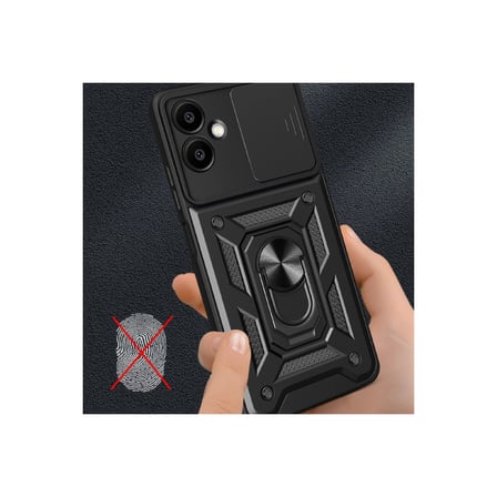 Samsung Galaxy A06 Kılıf Pars Lens Yüzüklü Silikon - Kırmızı