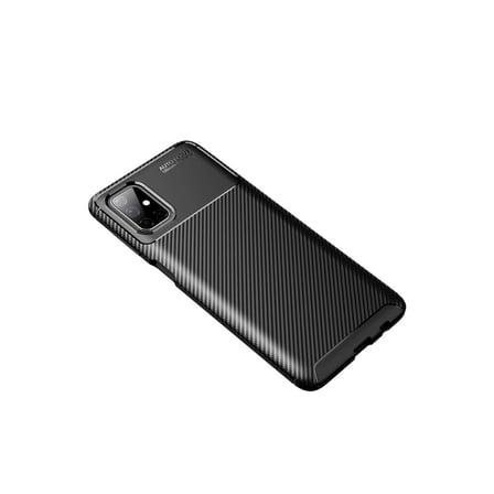 Samsung Galaxy M51 Kılıf Auto Focus Karbon Kapak - Siyah