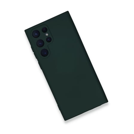 Samsung Galaxy S23 Ultra Kılıf Nano İçi Kadife Silikon - Koyu Yeşil