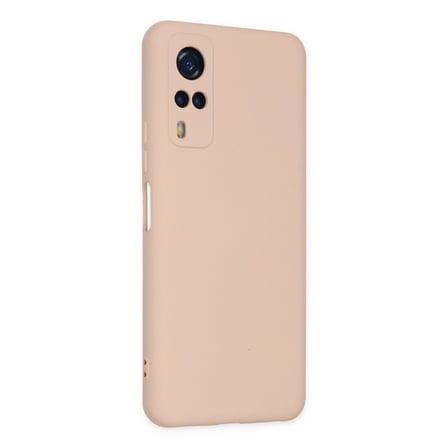 Vivo Y53s Kılıf Nano İçi Kadife Silikon - Pudra