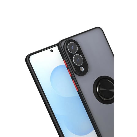Samsung Galaxy S25 Edge Kılıf Montreal Yüzüklü Silikon Kapak - Siyah