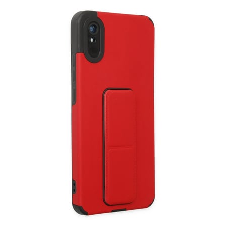 Redmi 9a Kılıf Mega Standlı Silikon - Kırmızı
