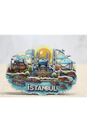 Ahşap İstanbul Temalı Magnet Alk4598