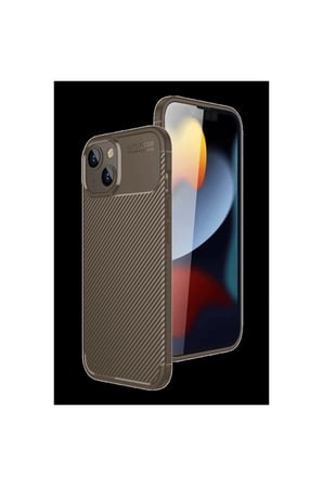 i̇phone 15 kılıf auto focus karbon kapak - kahverengi