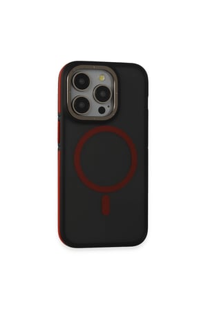 Joko İphone 14 Pro Max Kılıf Rocky Magsafe Kapak - Siyah-kırmızı