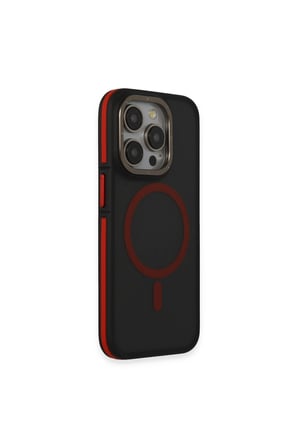 Joko İphone 14 Pro Max Kılıf Rocky Magsafe Kapak - Siyah-kırmızı