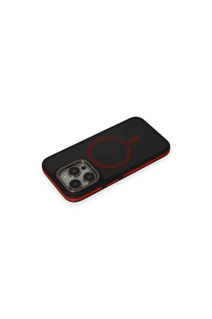 Joko İphone 14 Pro Max Kılıf Rocky Magsafe Kapak - Siyah-kırmızı