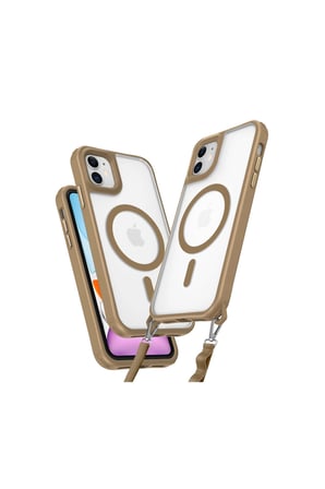 İphone 11 Kılıf Enka Magsafe Silikon Kılıf - Desert