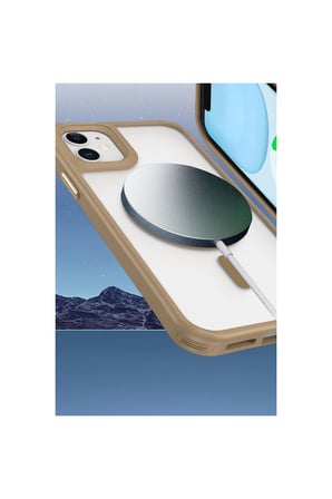 İphone 11 Kılıf Enka Magsafe Silikon Kılıf - Desert