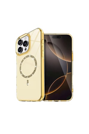 İphone 16 Pro Live Diamond Magsafe Kapak - Sarı