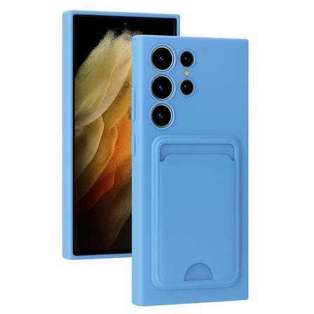 Samsung Uyumlu Galaxy S24 Ultra Kılıf Kelvin Kartvizitli Silikon - Mavi