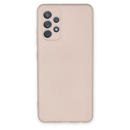 Samsung Galaxy A72 Kılıf Nano İçi Kadife Silikon - Pudra
