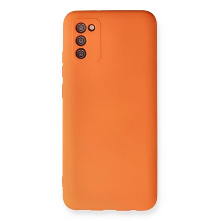 Samsung Uyumlu Galaxy A03s Kılıf Nano İçi Kadife Silikon - Turuncu