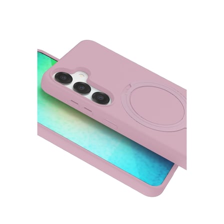Samsung Uyumlu Galaxy S25 Regal Magsafe Standlı Kapak - Açık Pembe