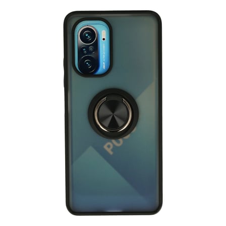 Redmi K40 Kılıf Montreal Yüzüklü Silikon Kapak - Siyah