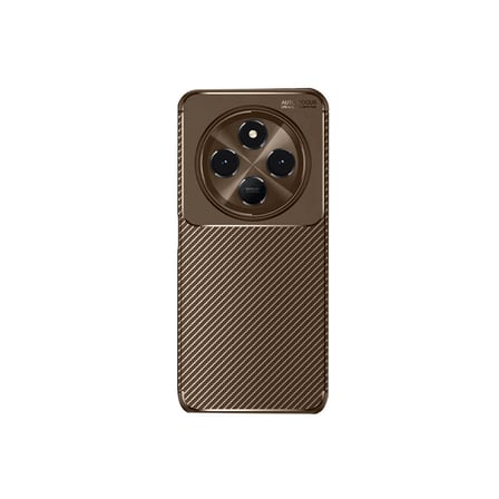 Redmi 14c Kılıf Auto Focus Karbon Kapak - Kahverengi