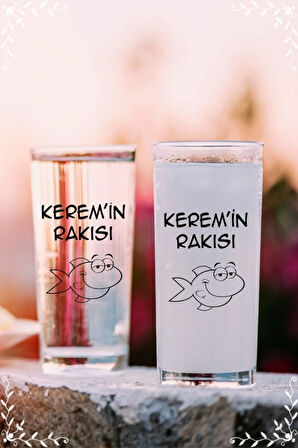 Rakı Balığı Ve Isimli 2 'li Rakı Bardağı