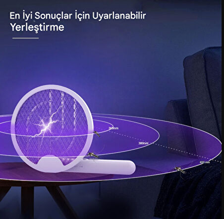 QASUL Sinek Öldürücü Raket Ayaklı Duvara Monte Sivrisinek lambası