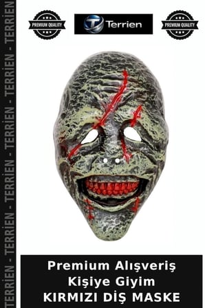 Premium Alışveriş Kişiye Giyim KIRMIZI DİŞ MASKE