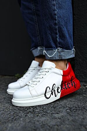 RAMER CH254 CBT Pittura Erkek Ayakkabı 427 BEYAZ KIRMIZI CHEKICH