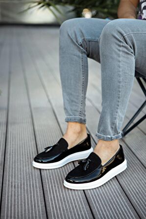 RAMER CH002 RBT Loafer Verniciata Erkek Ayakkabı SIYAH