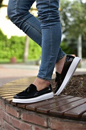 RAMER CH002 RBT Loafer Verniciata Erkek Ayakkabı SIYAH