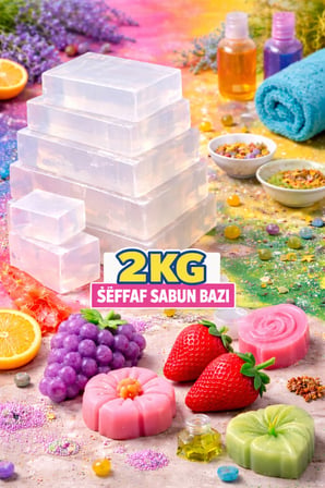 Şeffaf Gliserinli Sabun Bazı 2 KG Kolay Erir Yüksek Nemlendirme Doğal Sabun Yapımı Premium Kalite