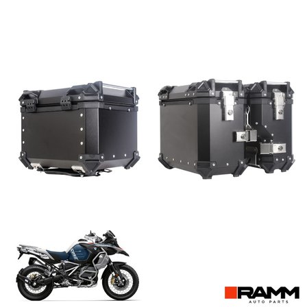 BMW Motorrad 1200 GS - 1200 GS Adventure - 1250 GS-1250 GS Adventure Alüminyum Üçlü Çanta Seti SİYAH