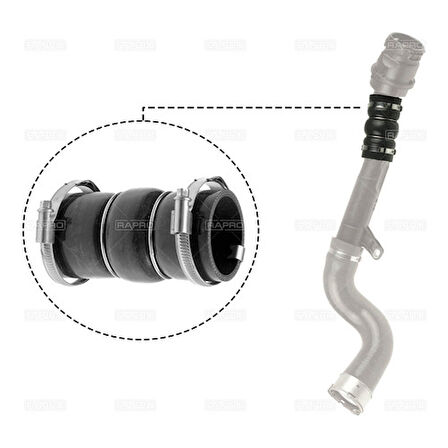 Rapro 12603 Turbo Hortumu Bogumlu Sılıkon Clıo IV 1.5 Dcı-Nıssan Qashqaı 14> 1.5 Dcı