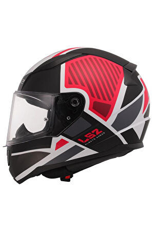 LS2 RAPID 2 GRID MAT SIYAH BEYAZ-KIRMIZI KASK