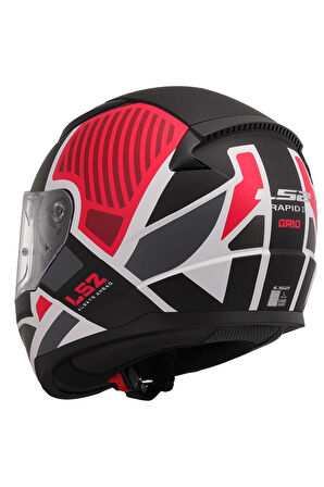 LS2 RAPID 2 GRID MAT SIYAH BEYAZ-KIRMIZI KASK