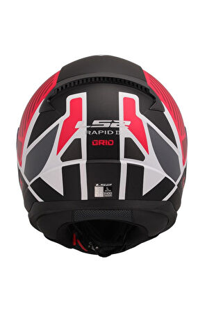 LS2 RAPID 2 GRID MAT SIYAH BEYAZ-KIRMIZI KASK