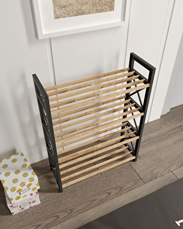 Ravilo Çok Amaçlı Raf 4 Katlı Ayakkabılık Meşe