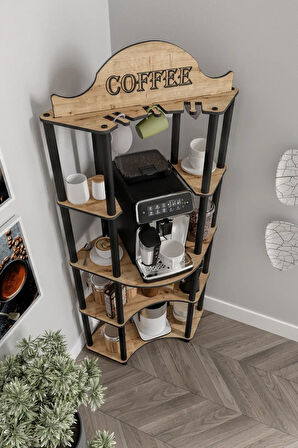 Ravilo Doppio Kahve Köşesi Raf Meşe