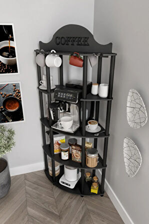 Ravilo Doppio Kahve Köşesi Raf Siyah