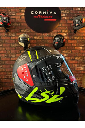 RAPID 2 RAVEN MAT SİYAH-GRİ-NEON SARI KASK