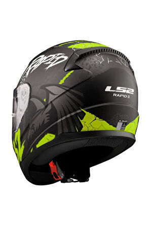 Rapıd 2 Raven Mat Siyah-gri-neon Sarı Kask