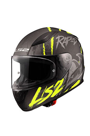 Rapıd 2 Raven Mat Siyah-gri-neon Sarı Kask