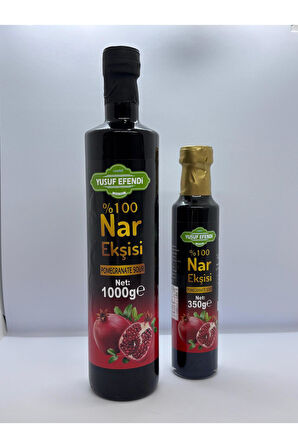 Yusuf Efendi %100 Doğal Nar Ekşisi 2’li Set (1000 g + 350 g) – Katkısız & Geleneksel